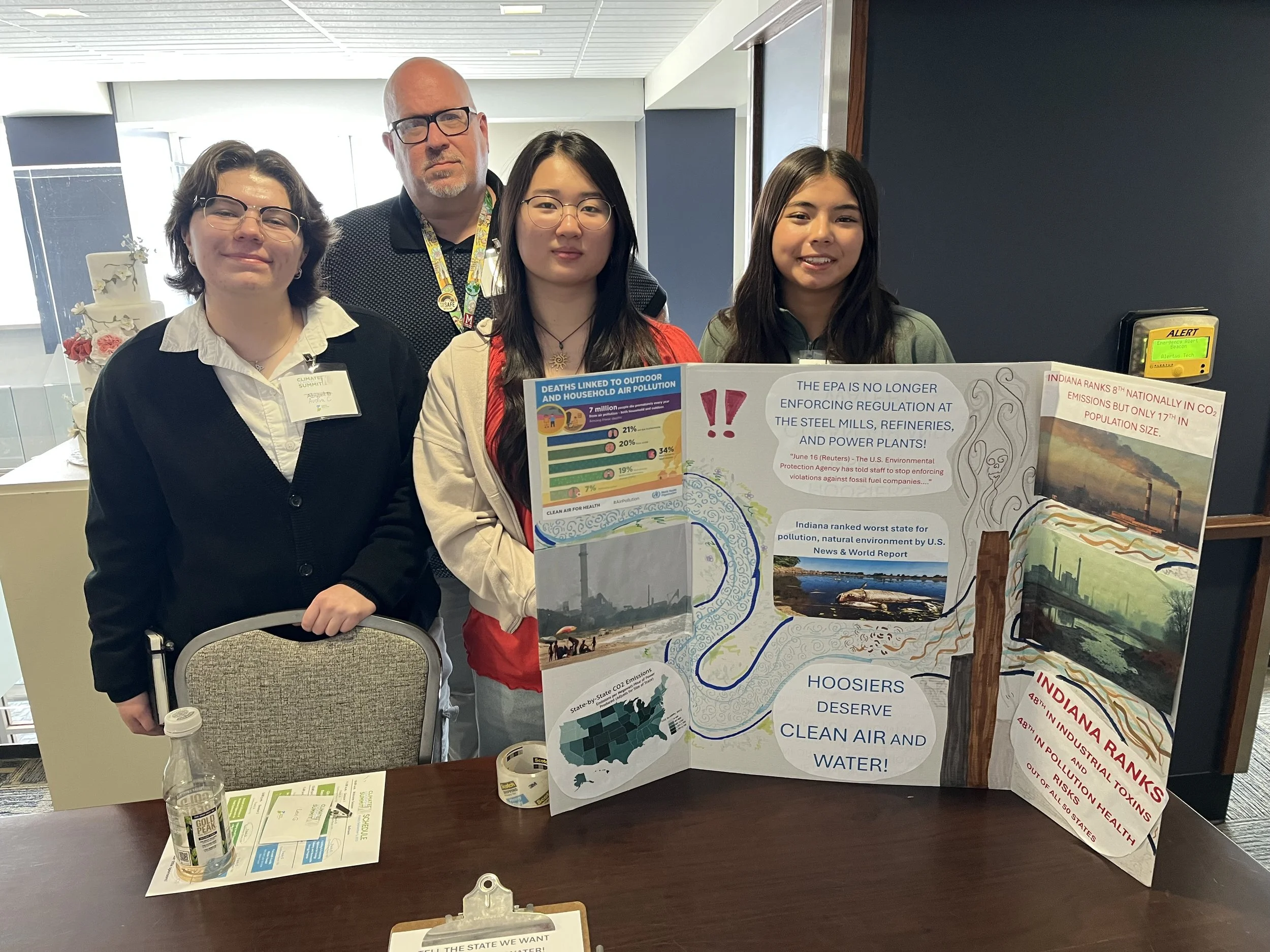 Members of Munster High School’s Environmental Club at Earth Charter Indiana’s Climate Summit on Sept. 2025. For the author’s article on this Summit, see here .
