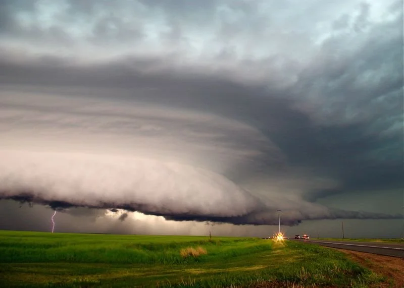   NOAA's National Severe Storms Laboratory mobile radar tracking a thunderstorm in Nebraska; photo courtesy of NOAA.  
