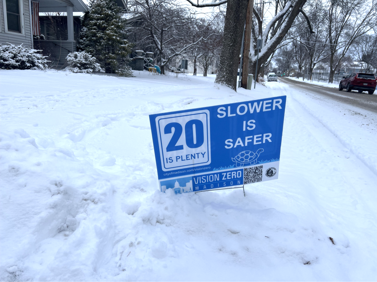 Vision Zero yard sign in Madison, WI.
