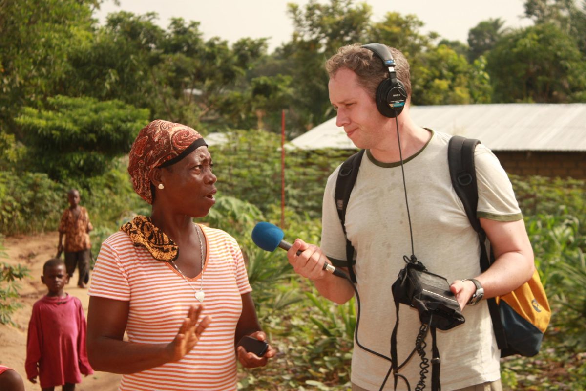 Margolis (right) in Liberia, some years ago.