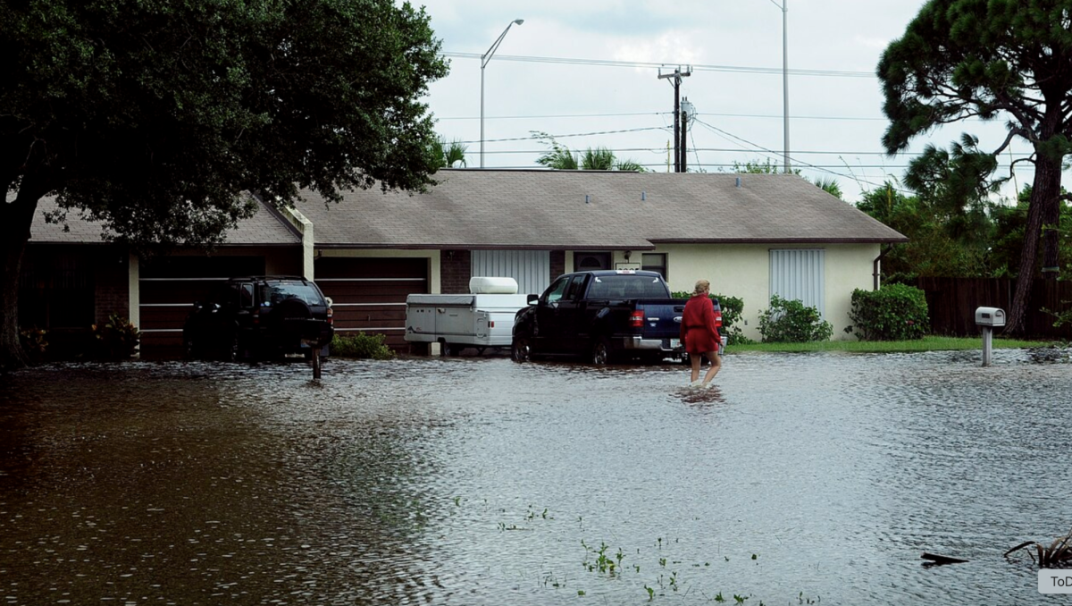 Bird Island, FL, August 21, 2008 -- As water starts receding the main method of transportation on Sea Gate Circle is walking. Local residence state it is the worst flooding in 44 years, caused by slow moving Tropical Storm Fay. State and Federal teams have started assessing the extent of damage throughout the Central Coastal and North Central regions of Florida. 