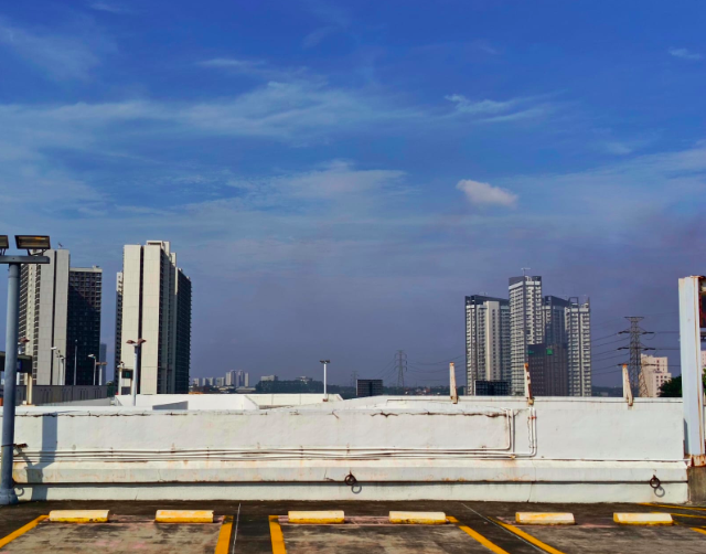 A rare sight of Jakarta's blue sky